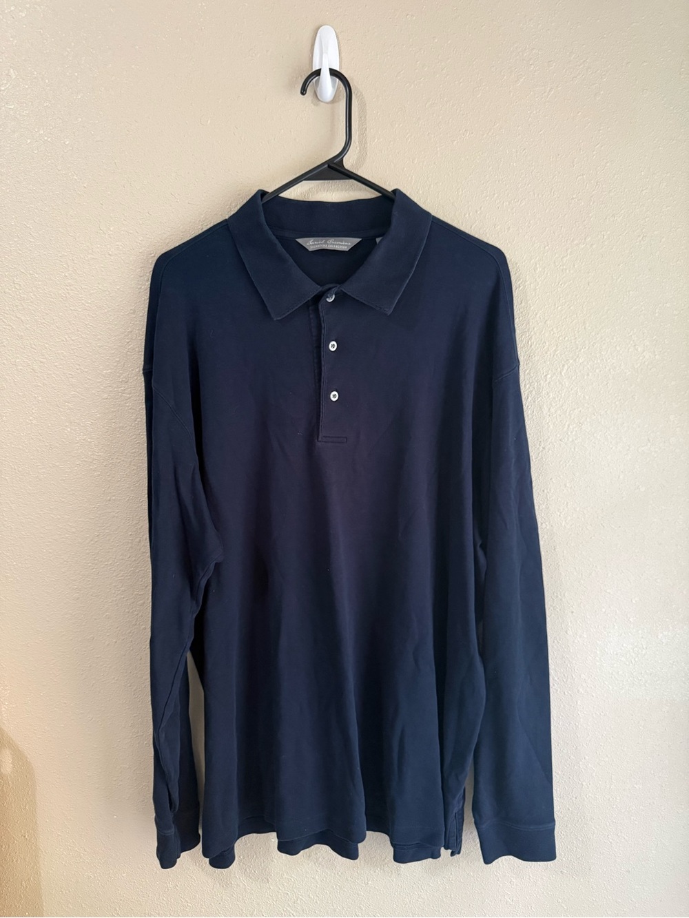 Daniel Cremieux Men’s Blue Long Sleeve Cotton Polo Shirt XL